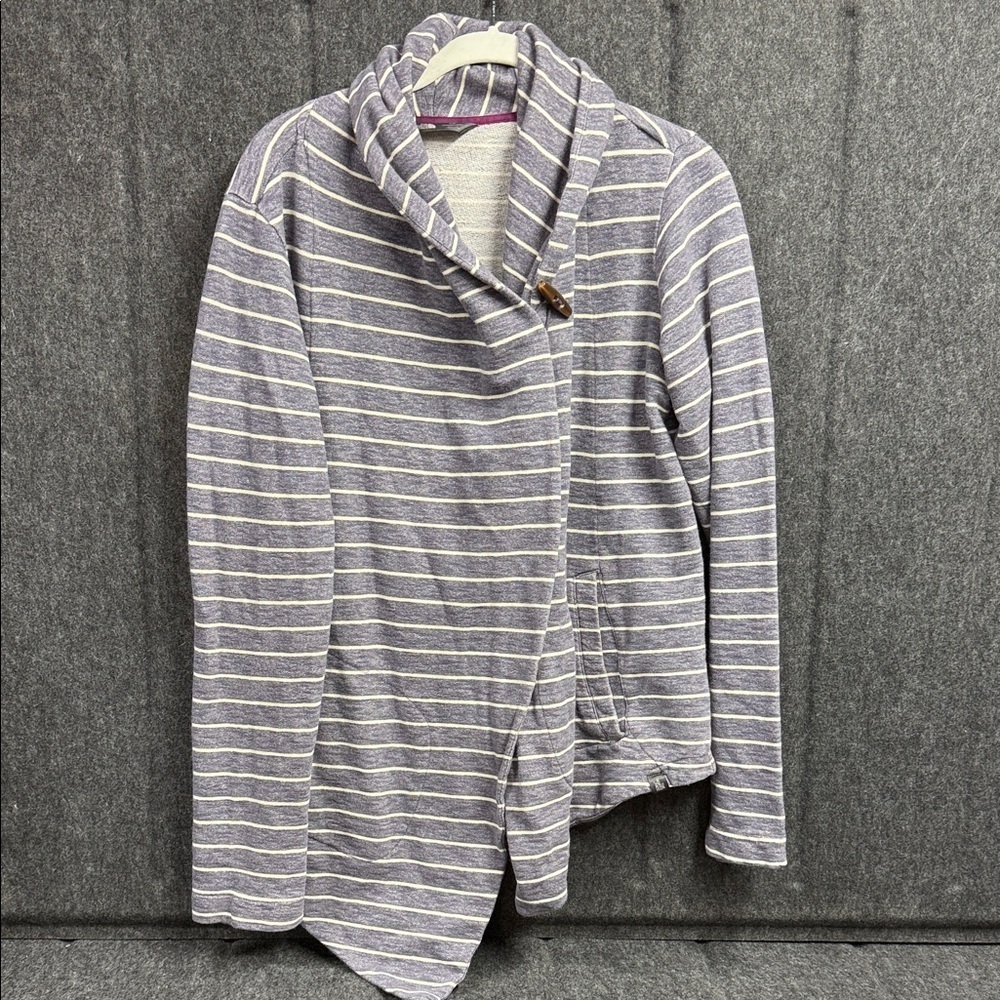 The North Face Gray and White Striped Sweater